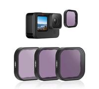 TELESIN 3-Pack ND Filter Lens ND8 ND16 ND32 Compatible for GoPro Hero 12 Hero 11 Hero 10 Hero 9 Black, Neutral Density Filter Kit Lens Protector for Go Pro 12 11 10 9 Accessories