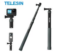 TELESIN 3M 1.2M Carbon Fiber Selfie Stick Monopod Adjusting length Extendable With 1/4 Screw For GoPro Insta360 DJI Osmo Action 3M