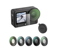 TELESIN 5-Filter Kit and Screen Protector for DJI Osmo Action 6 | CPL, ND8/16/32 and 1/4 Black Mist plus lens cover | Screw-on multi-coated glass for versatile filming