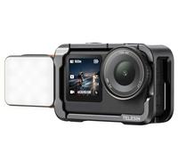 TELESIN Aluminum Alloy Protective Frame Case With Magnetic LED Light for DJI Osmo Action 6 Camera, Quick-Release Metal Rabbit Cage Protective Frame Housing Sleeve with 1/4" Screw and Cold Shoe