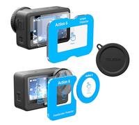 TELESIN [AR-Ultra] Screen&Lens Protector With Silicone Lens Cover for DJI Osmo Action 6, AR Anti-Reflective Coating for Outdoor Vlogging, with Easy-Install Auto-Align Frame, Shatterproof, 9H Tempered