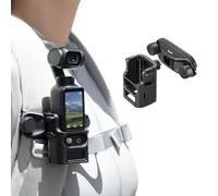 TELESIN Backpack Clip Mount for DJI Osmo Pocket 4 3, One-Handed Quick Release Holder with Dual Lock, Anti-Slip Silicone Pad, Scratch-Proof, Fits Most Backpack Straps, Outdoor POV Accessory