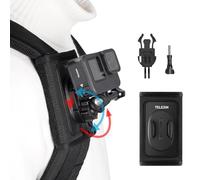 TELESIN Backpack Shoulder Stand Holder for GoPro Hero 11 10 9 8 7 6 Max DJI OSMO Action Insta360 with 360° Rotation, Adjustable Pad J Hook Bag Holder, Action Camera Accessories