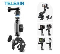 TELESIN Cycling Motorcycle Clip Quick Release Magic Arm 360° Aluminum Alloy Super Clamp For Camera GoPro Action Camera