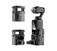 TELESIN Expansion Adapter for DJI Osmo Pocket 3 - Dual Cold Shoe Protective Cage with Removable Dual-Claw Adapter (Front/Back Switch) & Safety Lock, for Pocket 3 Action Quick-Release