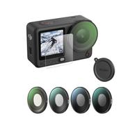 TELESIN Filter Kit for DJI Osmo Action 6, Screw-On CPL + ND8/16/32 Lens Filters with Tempered Glass Screen Protector & Lens Cover, HD Optical Glass Multi-Coated Filters for Travel,Video
