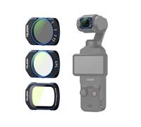 TELESIN Filter Set for DJI Osmo Pocket 4/3 & Xtra Muse - VND 2-32, CPL & 1/4 Black Mist, HD Multi-Coated Glass