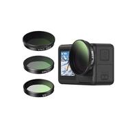 TELESIN Filters Set for DJI Osmo Action 5 Pro/4/3, VND 2-32 Variable ND Filter, CPL Polariser & UV Lens Filter Kit, Snap-On HD Optical Glass Filters for Vlogging, Travel & Action Camera Video