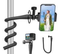 TELESIN Flexible Selfie Stick Monkey Tail Mount for GoPro Hero 13/12/11/10/9/8/7/6/5/Max/Mini Black, DJI OSMO Action, Insta360, iPhone Android Smartphones Mount Monopod, Action Camera Accessories