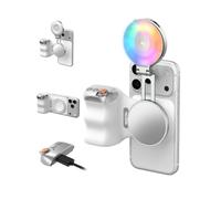 TELESIN Fun Shot Magnetic Phone Camera Grip + 4 in 1 Magnetic RGB Selfie Light Bundle Kit Compatible with iPhone Magsafe & Android, Creator Kit for Selfies/Photography/TikTok/Zoom Calls/Video