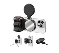 TELESIN Fun Shot Magnetic Phone Camera Grip+ C03 Magnetic Selfie Light Creator Kit Compatible with iPhone Magsafe & Android, Bundle Kit for Selfies/Photography/TikTok/Zoom Calls/Video (Black)