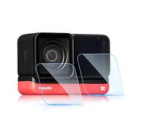 Telesin Lens + Screen Protector for the Insta360 ONE RS/ONE R, Pack of 2, for LCD + 4K Wide Angle Lens Made from Strong Tempered Glass