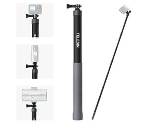 TELESIN Long Carbon Fiber Selfie Stick 3m/9.8FT for GoPro Hero 13 12 11 10 9 Max DJI Osmo Action 5 Pro 4 3 Osmo Pocket Insta360 X5 X4 X3 Series Camera Invisible Selfie stick Extension Pole Rod Monopod