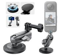 TELESIN° Magnetic Mount for GoPro, Car Mount for DJI Osmo Action 5 Pro 4 3 Pocket 3 Go Pro Hero 13 12 11 Max Insta360 X4 X3, Mount with 360° Rotation Magic Arm, Car Windshield/Window Accessories