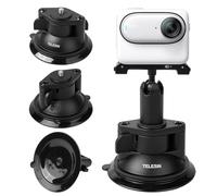 Telesin Magnetic Mount + Suction Cup Kit for Insta 360 Go3, Car Motorcycle Windshield Window Dashboard Dashboard Bar for Metal Tube Roll Attachment for Insta 360 GO3 Accessories