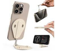 TELESIN° Magnetic Phone Stand, 4-in-1 Portable Pocket Phone Stand, 300° Rotatable Aluminum Slim Phone Tripod Holder, Foldable Handle Phone Mount for Desk/Vlog/Photography/Selfie/Travel All in One