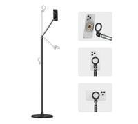 TELESIN Magnetic Tablet Floor Stand, Phone Floor Stand Holder w/ 3.3 lb Heavy Duty Base, 57” Flexible Height Adjustable, Compatible with for iPhone & Android, iPad, for Live Streaming, Video, Vlog
