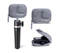 TELESIN Mini Carry Case for Go Pro Hero 13 12 11 10 9 Black, Pocket Size Protective Case Travel Bag with Half Open Zipper Supports Connecting with Go Pro Selfie Stick and Tripod Accessories