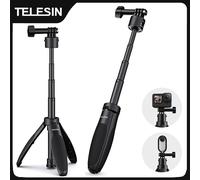 TELESIN Mini Quick Release Selfie Stick Tripod Portable Adjustable Length for GoPro Insta360 DJI Osmo Action Action Camera No Quick release