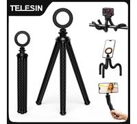 TELESIN Octopus Magnetic Quick Release Tripod Phone Holder Mini Tripod for iPhone 15 14 13 12 Pro Promax HUAWEI SAMSUNG XIAOMI Black