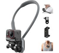 TELESIN° Quick Release Neck Mount for DJI Osmo Action 6 5 Pro/4 GoPro Hero 13 12 11 10 Insta360 Samsung, Pov Neck Holder with Fixed Chest Strap, Vlog Accessories(with Clip, 1/4 Adapter)