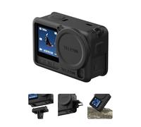 TELESIN Silicone Protective Case for DJI Osmo Action 6, Includes Lens Cap & Lanyard - Anti-Slip Dustproof, Shockproof Anti-Scratch Washable Camera Protection Cover (Black)