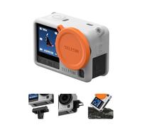 TELESIN Silicone Protective Case for DJI Osmo Action 6, Includes Lens Cap & Lanyard - Anti-Slip Dustproof, Shockproof Anti-Scratch Washable Camera Protection Cover (Gray-blue)