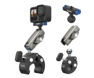 TELESIN Super Clamp Mount | Bike Handlebar Mount for Hero 13 | Power Suction Magnetic Design | 360° Rotation Ball Head | Fits 9-38mm Handlebar for Bike/Bicycle/Motorcycle