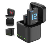 TELESIN Triple Battery Charger for Gopro 11 Hero 10 Hero 9 Black, 2-Pack Batteries and 3-Channel USB Storage Quick Charger for Gopro Hero 11/10/9 Batteries Charger