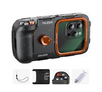 TELESIN Underwater Snorkeling Diving Phone Waterproof Case, Universal Underwater Photo & Video Diving Housing Handle Grip for iPhone 16 15 14 13 12 11 Pro Max/XS/X Samsung Galaxy and Most Phones Black