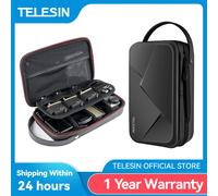 TELESIN Waterproof Carrying Adjustable Space Bag PU for GoPro Hero 13 12 11 10 9 8 7 6 Insta360 DJI Osmo Action Accessories Bag Old Model