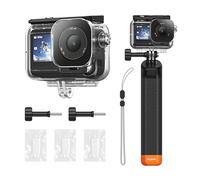 TELESIN Waterproof Case With Floating Stick for DJI Action 5 Pro Action 4/3 Camera, with Anti-Fog Underwater Housing Shell Cage Supports 45M/148FT Deep Diving Scuba Snorkeling with Quick Release Screw