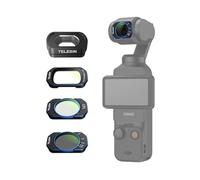 TELESIN Wide-Angle VND CPL Black Mist Kit for Osmo Pocket 4/3 | 0.72x wide-angle, VND2-32, CPL and 1/4 Black Mist | Magnetic lens set for travel, vlogs and portraits