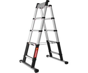 Telesteps telescopic step ladder 2.30 m Made in Sweden 72423 - Step depth 80 mm - Working height 3.10 m - Height closed 0.73 m - Width 0.67 m - Weight 14.1, Aluminium