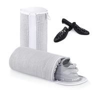 Teletrogy Shoe Washing Machine Bag, 2Pcs Fluffy Fibers 360° Wrap-around Cleaning, 2 Pairs Adjustable Shoe Trees, Laundry Bag with Durable Hidden Zipper, Gray
