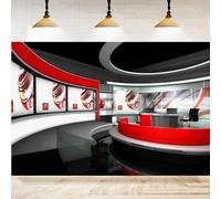 Television Broadcast Station Photography Backdrop News-Television Hall Interior Scene Background Host Theme Portrait Shooting 350x240CM