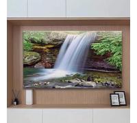 Television cover, Elastic TV Cover Indoor Landscape Printing 32"-85" Dust-proof Polyester Screen Protector For Wall Mounted Televisions LED LCD(B,47 50IN)