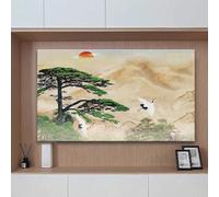 Television cover, Indoor Landscape Printing TV Cover 32"-85" Dust-proof Polyester Screen Protector For Wall Mounted Televisions LED LCD(A,55 60IN)
