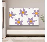 Television cover, Indoor Multi-purpose Wall Mounted Desktop LCD Screen TV Cover,Creative Elastic Fabric Flower Print Set Curved Anti Slip Cloth(B,32 39IN)