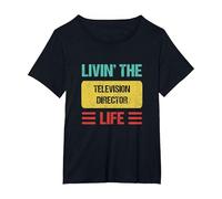 Television Director T-Shirt, Women's Plus, Black, 5X
