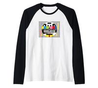 Television Test Screen No Signal Color Pattern Raglan Baseball Tee