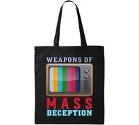 Television TV Weapons of Mass Deception Brave New World Natural Ecological Cotton Tote Bag Black