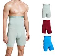 TELEWEE Mens Shapewear Tummy Control Shorts Compression, Slimming Body Shaper Boxer Briefs Underwear, Red/Blue/Green, Large
