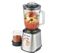 Telford 2-in-1 Blender and Grinder, 700W, 1.5L Glass Jar, 400ml Coffee Spice Grinder, 6-Leaf Stainless Steel Blades, 2 Speed with Pulse, Stainless Steel