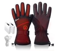 Telguua Heated Gloves for Men Women,Rechargeable Heated Cycling Gloves Electric Waterproof Touchscreen Upgraded 7.4V/5500mAH Battery Heated Glove for Raynaud's&Arthritis