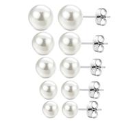 Telidif 5 Pairs Pearl Earrings Set, 3/4/5/6/7mm Imitation Pearl Stud Earrings for Women, Elegant Hypoallergenic Earrings for Wedding, Birthday, Holiday, and Daily Wear