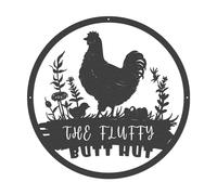 TELIMBIOZA Custom Chicken Coop Metal Sign - Personalized Fluffy Butt Hut Wall Art for Farmhouse, Backyard, or Barn | Rustic Laser Cut Chicken Coop Decor with Name & Year Option