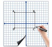 Teling 1 Pieces Jumbo Magnetic Xy Coordinate Dry Erase Grid 26 x 26 Inches, Magnet Graph Whiteboard for Office Supplies, Teaching, Learning Tools