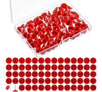 Teling 100 Pcs Numbered Push Pins 1-100 Sequential Thumb Tacks Flat Tacks Push Pins with Numbers Small Size Thumbtacks for Maps, Presentations, Photo, Poster(Red)