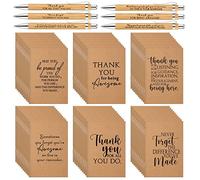 Teling 120 Pcs Employee Appreciation Gifts Bulk Inspirational Mini Journals Notebooks Small Kraft Notepads and Motivational Bamboo Pens for End of Shcool Year Student Teacher Nurse Coworker Gift